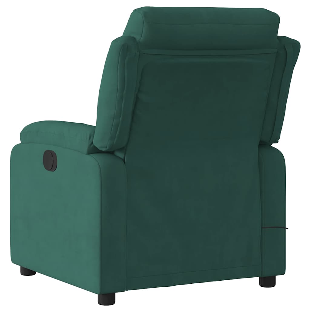 Fauteuil de massage inclinable vert foncé velours - XIOS