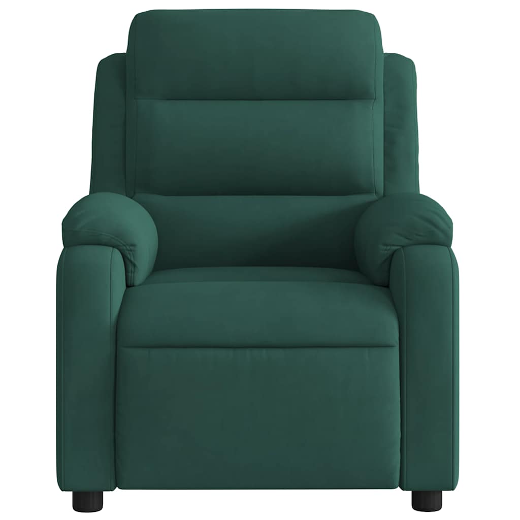 Fauteuil de massage inclinable vert foncé velours - XIOS