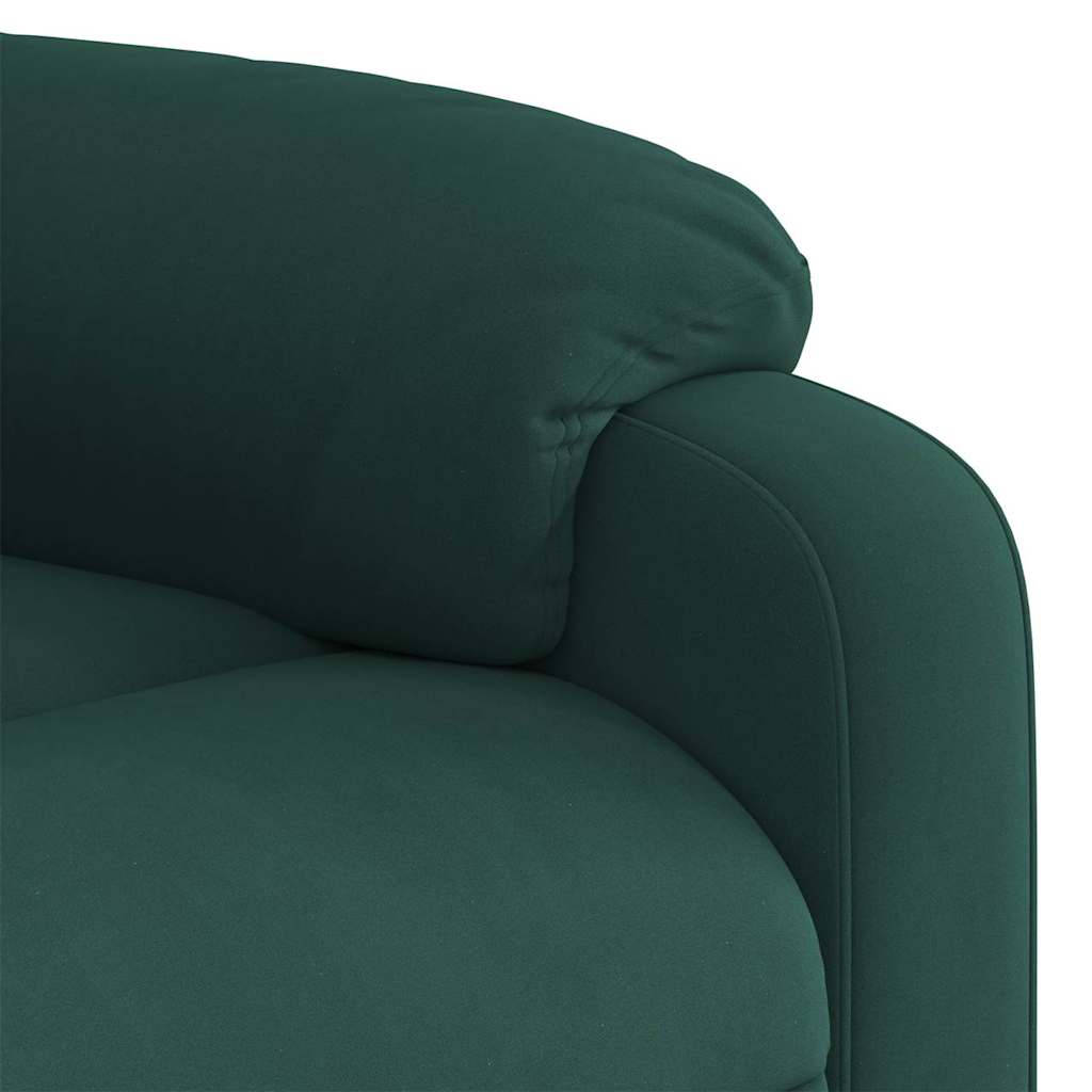 Fauteuil de massage inclinable vert foncé velours - XIOS