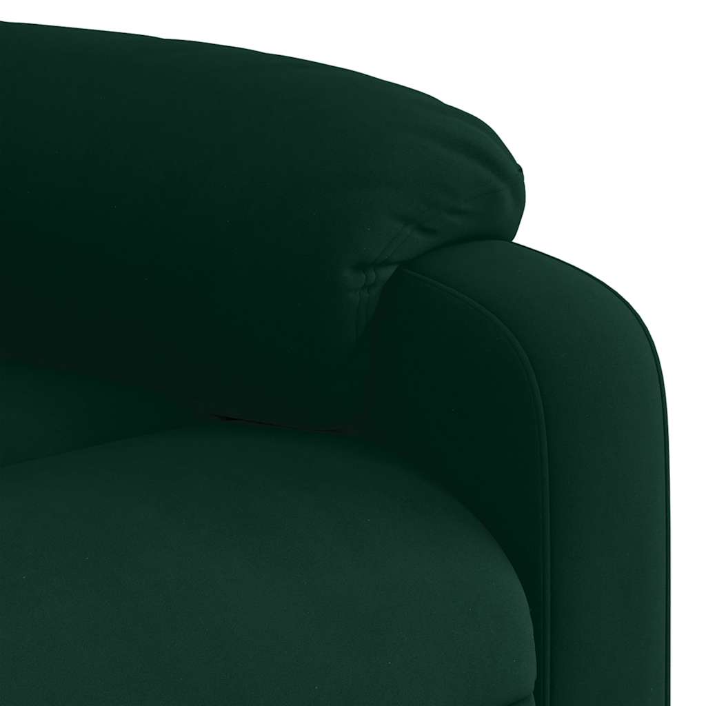 Fauteuil de massage inclinable vert foncé velours - XIOS
