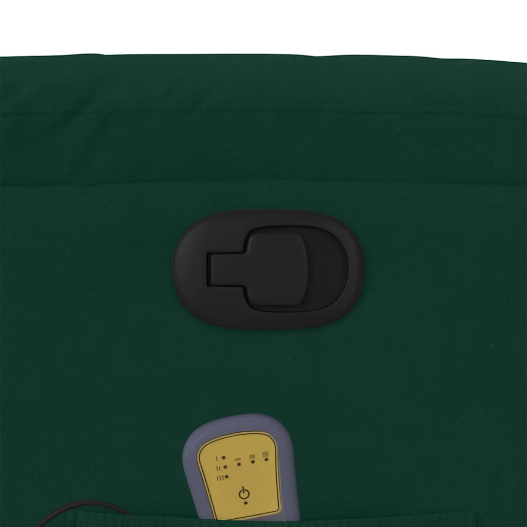 Fauteuil de massage inclinable vert foncé velours - XIOS