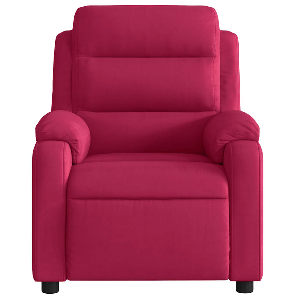 Fauteuil de massage inclinable rouge bordeaux velours - XIOS
