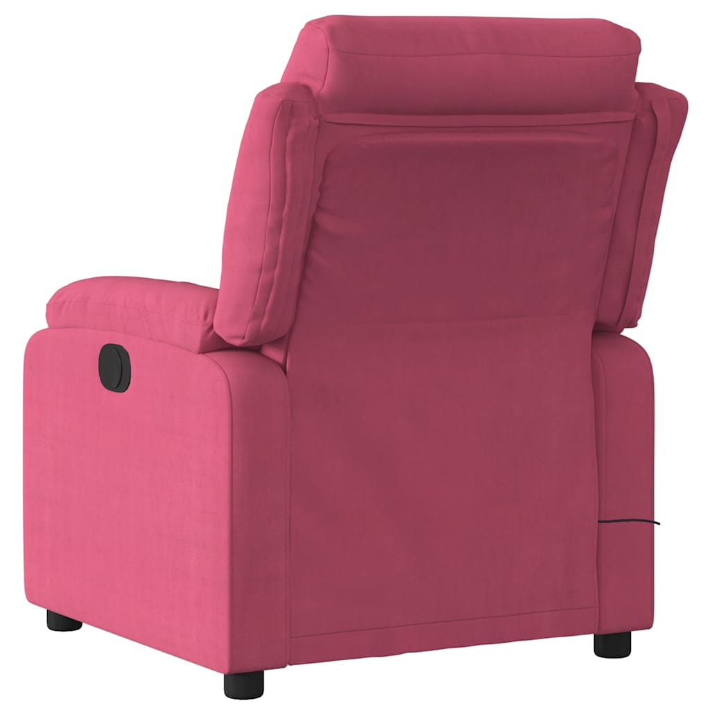 Fauteuil de massage inclinable rouge bordeaux velours - XIOS