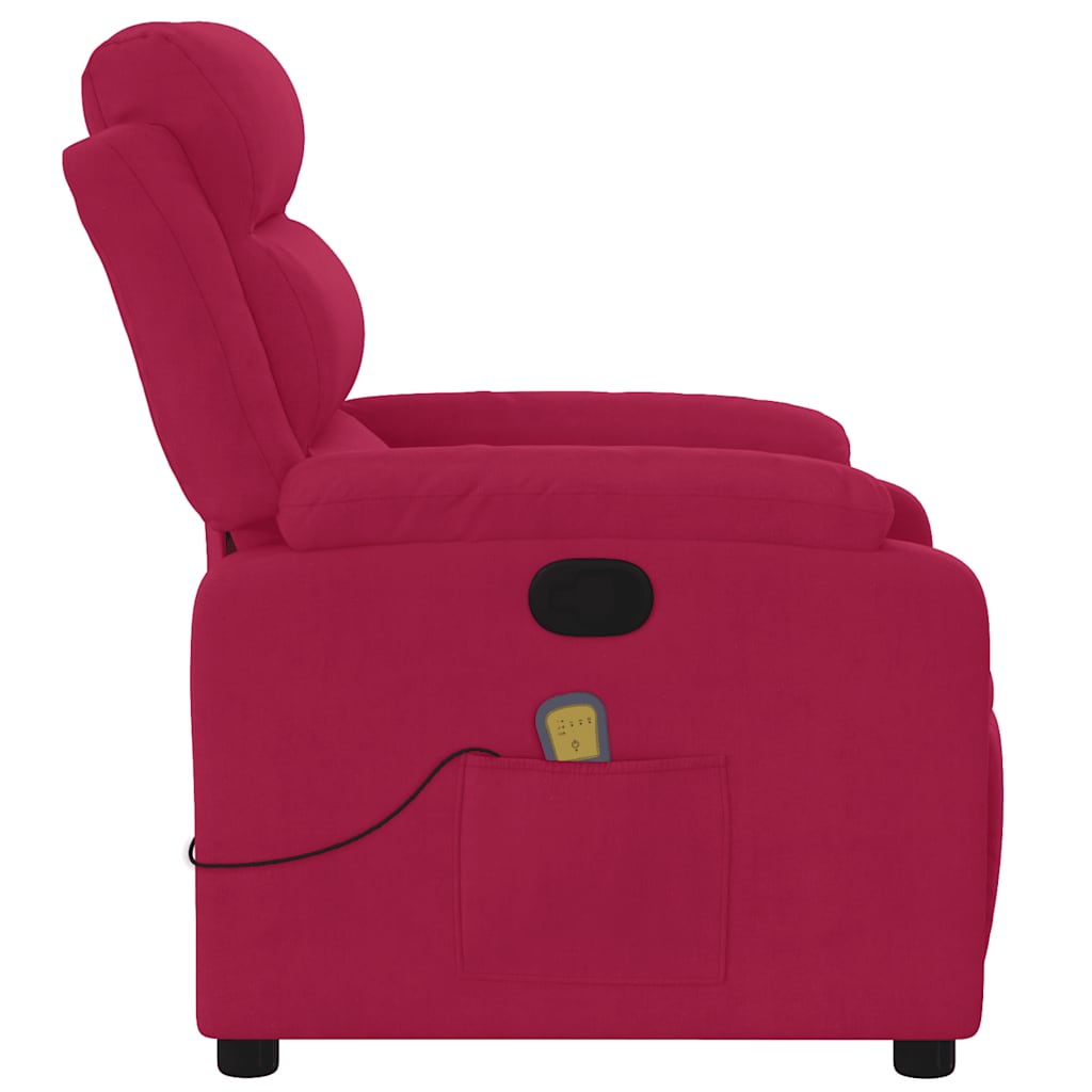 Fauteuil de massage inclinable rouge bordeaux velours - XIOS