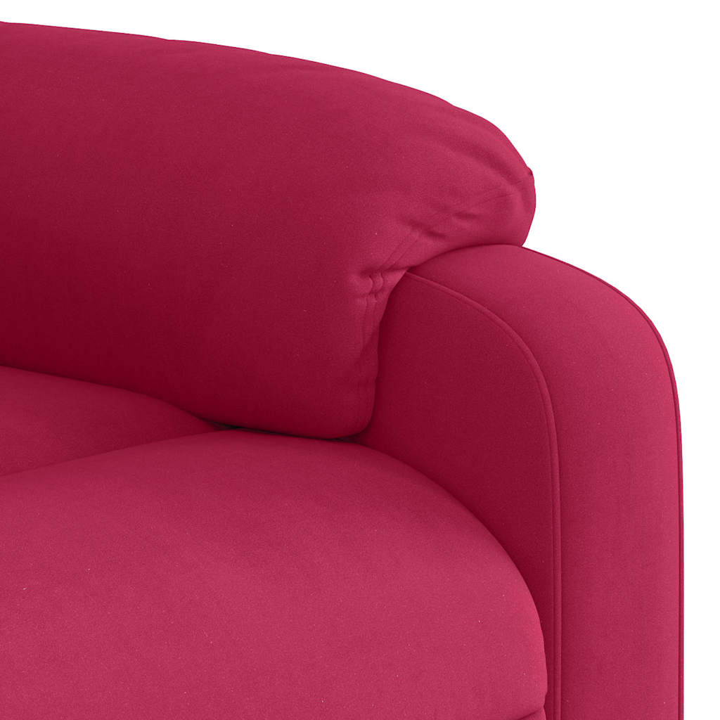 Fauteuil de massage inclinable rouge bordeaux velours - XIOS