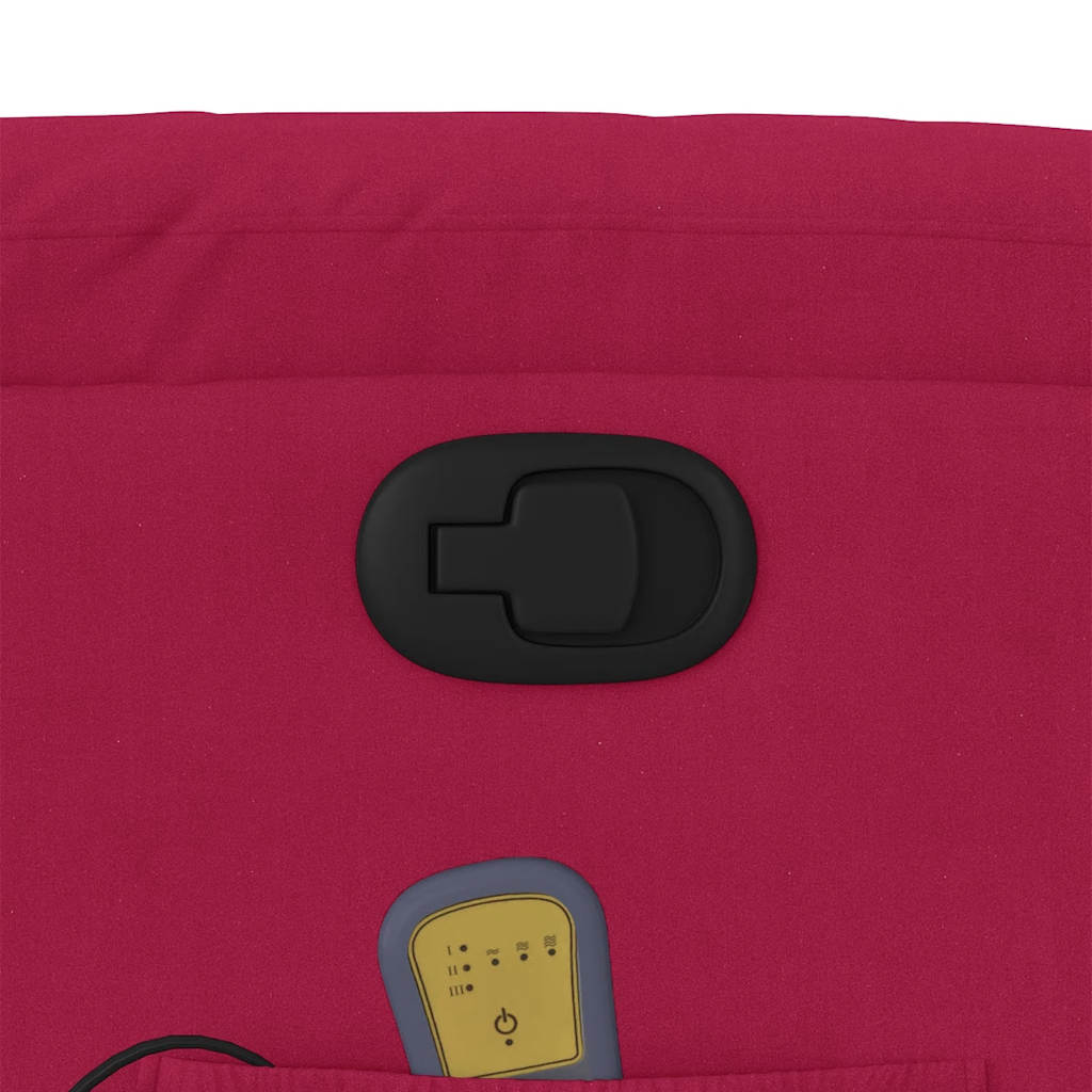 Fauteuil de massage inclinable rouge bordeaux velours - XIOS