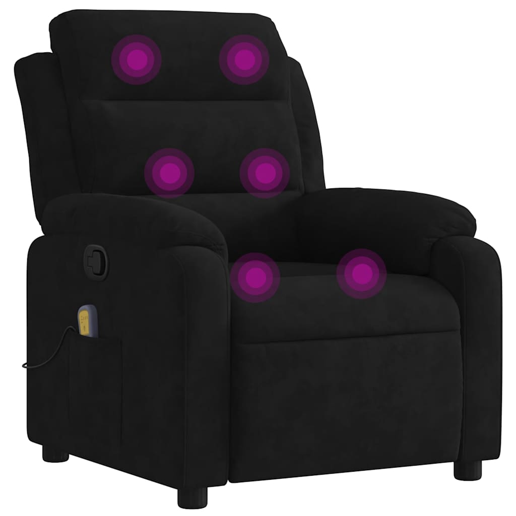 Fauteuil de massage inclinable noir velours - XIOS