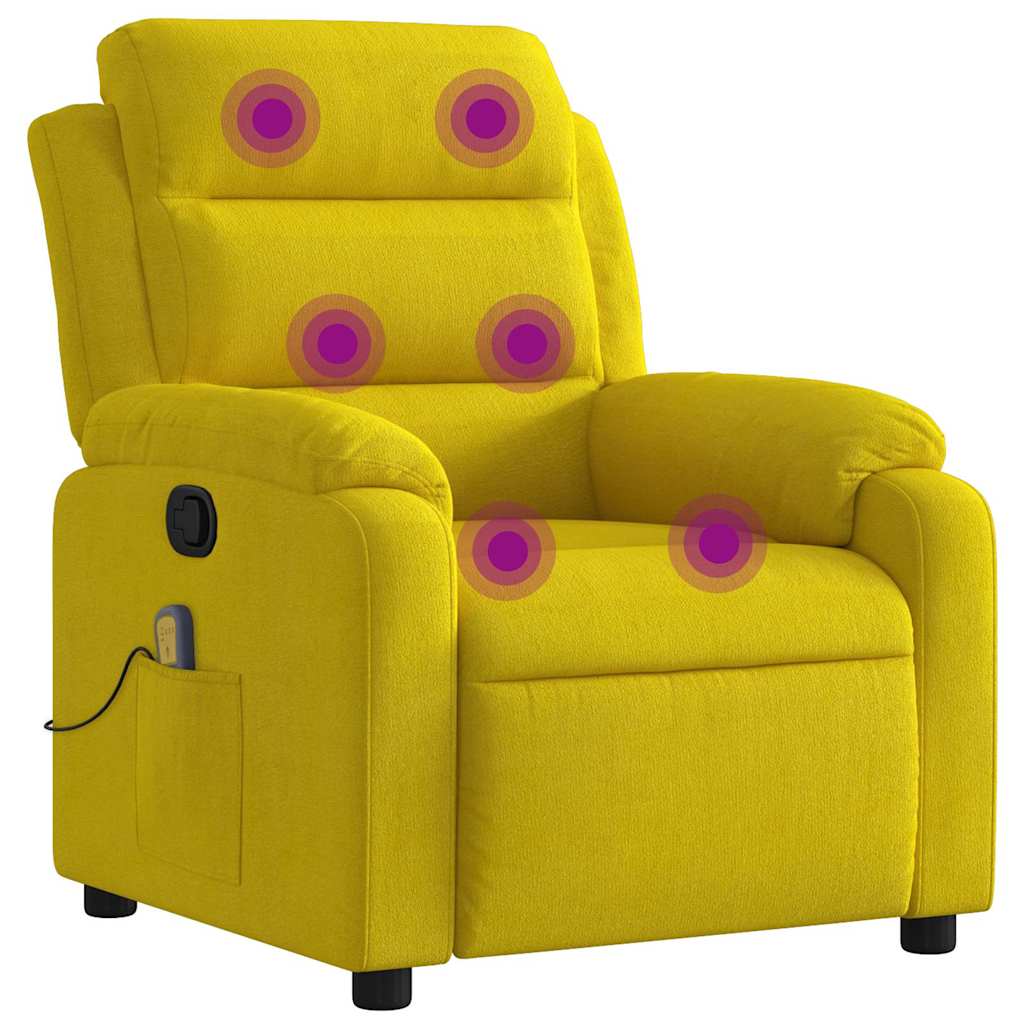 Fauteuil de massage inclinable jaune velours - XIOS