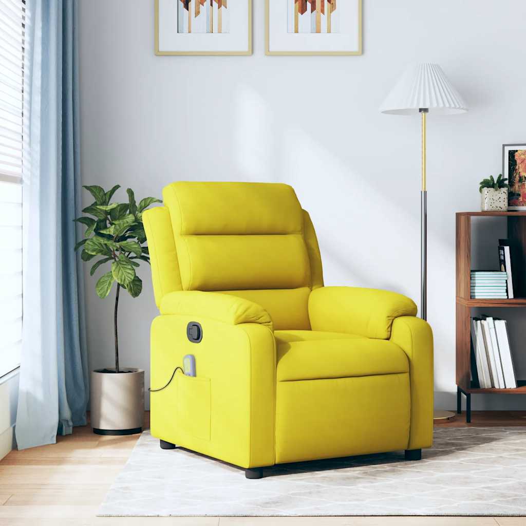 Fauteuil de massage inclinable jaune velours - XIOS