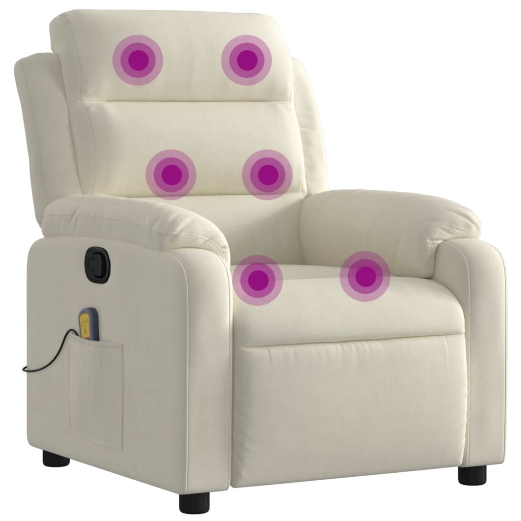 Fauteuil de massage inclinable crème velours - XIOS
