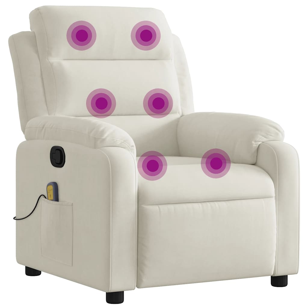 Fauteuil de massage inclinable crème velours - XIOS