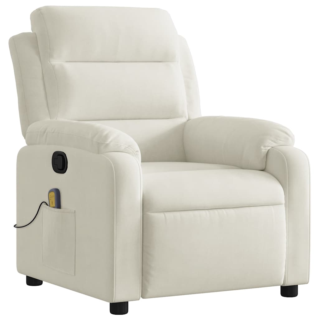 Fauteuil de massage inclinable crème velours - XIOS