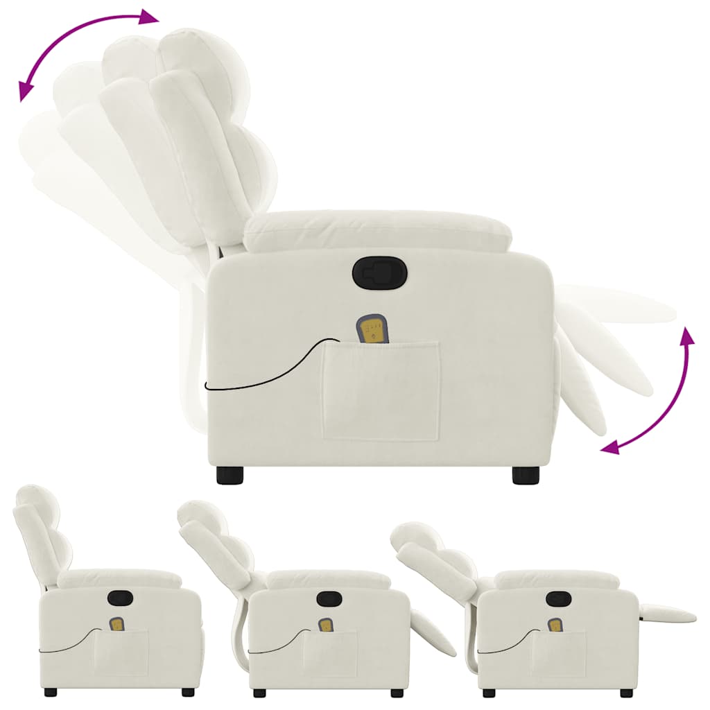 Fauteuil de massage inclinable crème velours - XIOS