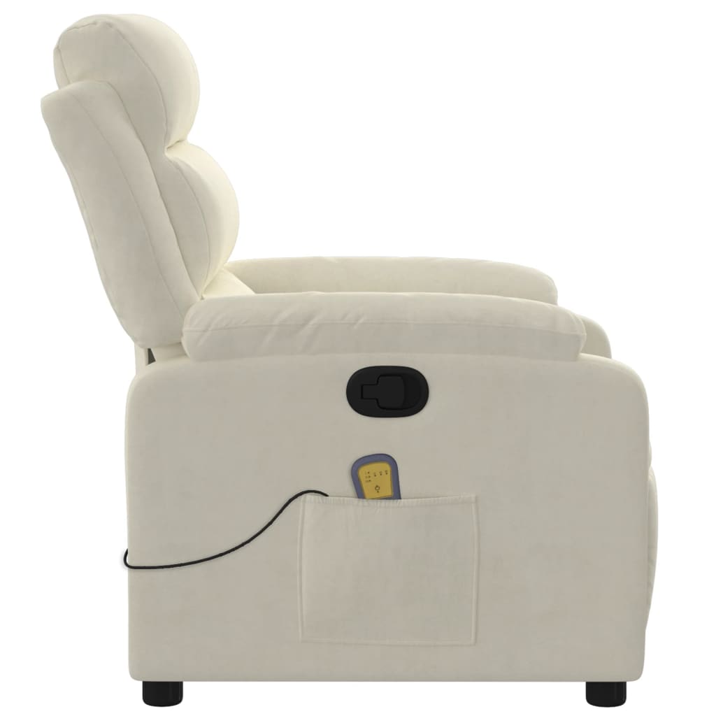 Fauteuil de massage inclinable crème velours - XIOS