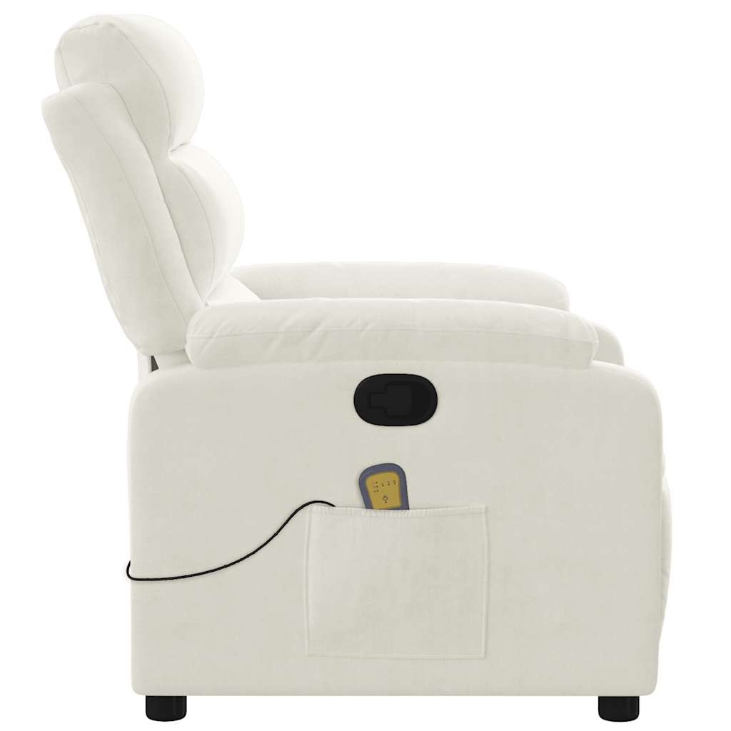 Fauteuil de massage inclinable crème velours - XIOS