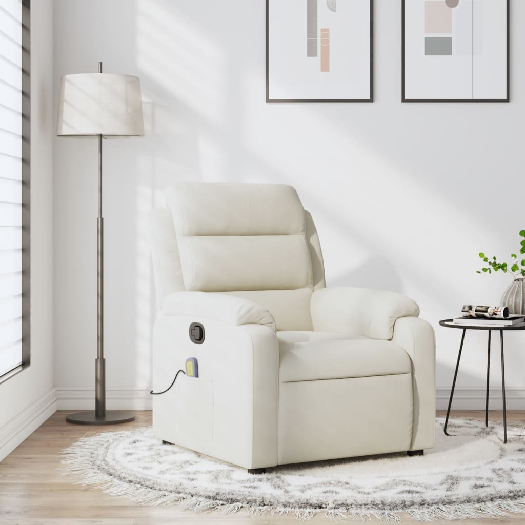Fauteuil de massage inclinable crème velours - XIOS