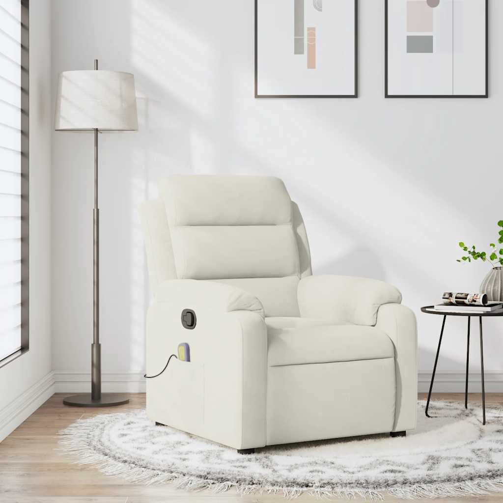 Fauteuil de massage inclinable crème velours - XIOS