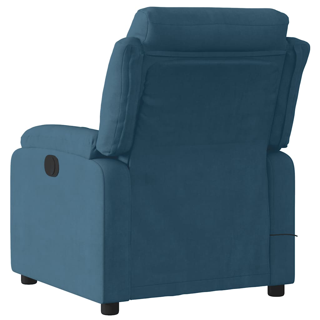 Fauteuil inclinable de massage bleu velours - XIOS