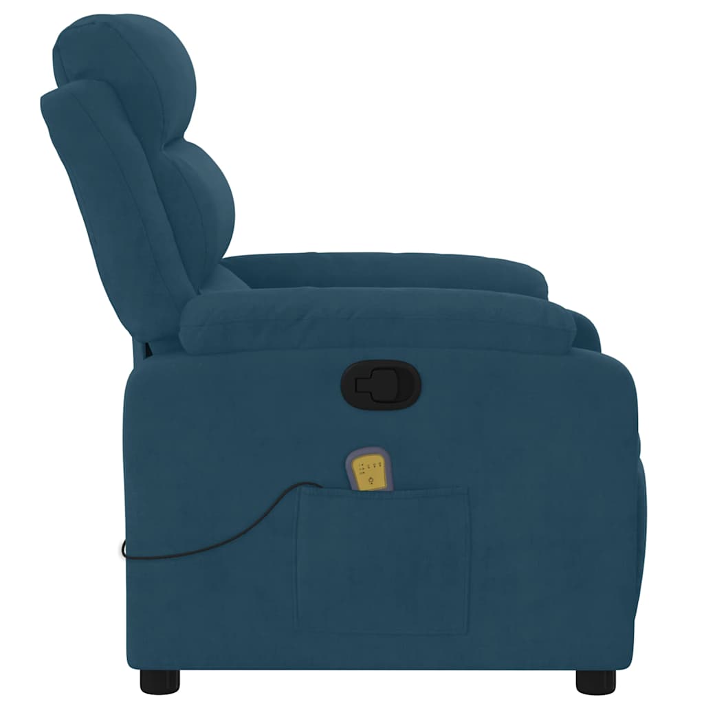 Fauteuil inclinable de massage bleu velours - XIOS