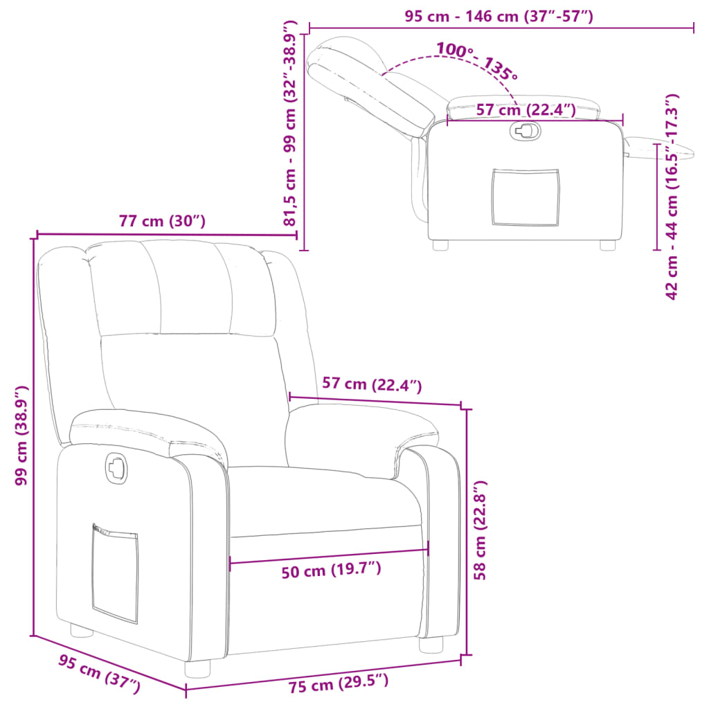 Fauteuil inclinable Noir Similicuir - XIOS