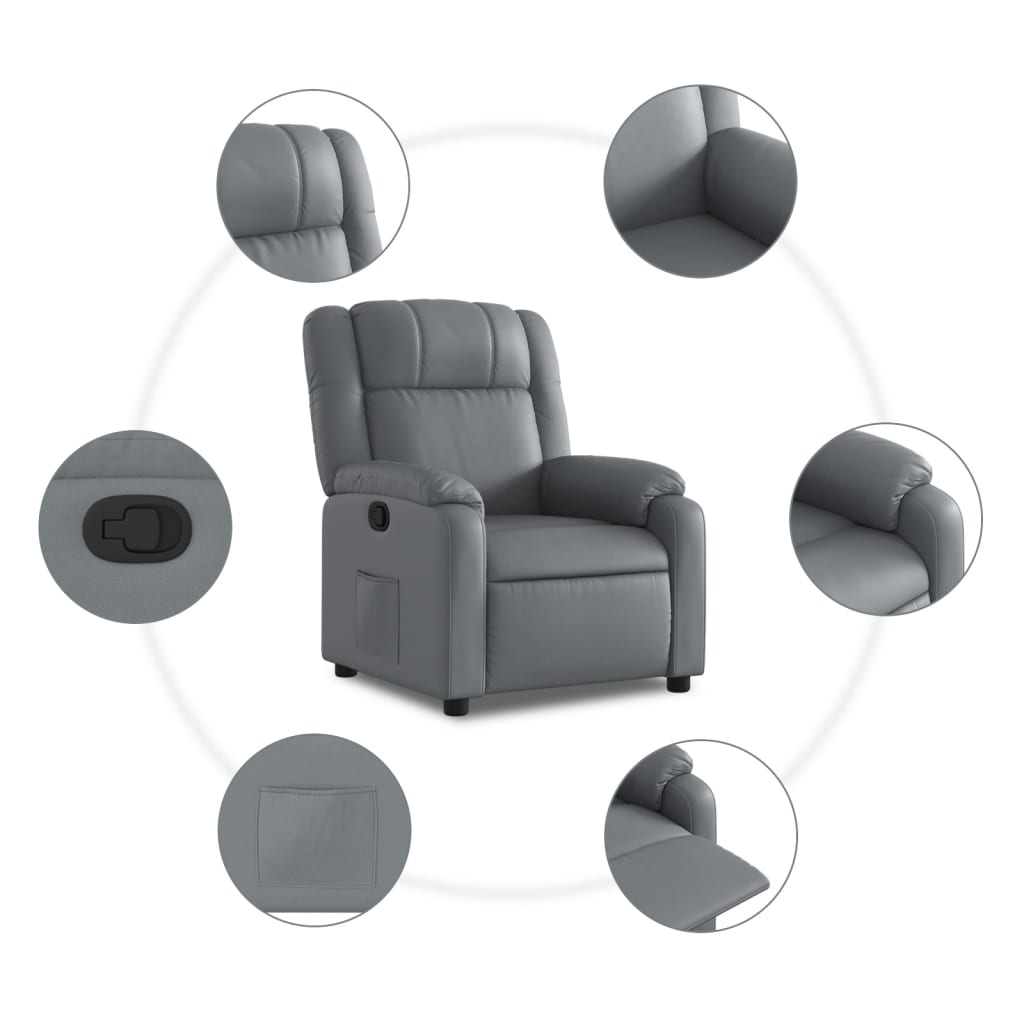 Fauteuil inclinable Gris Similicuir - XIOS