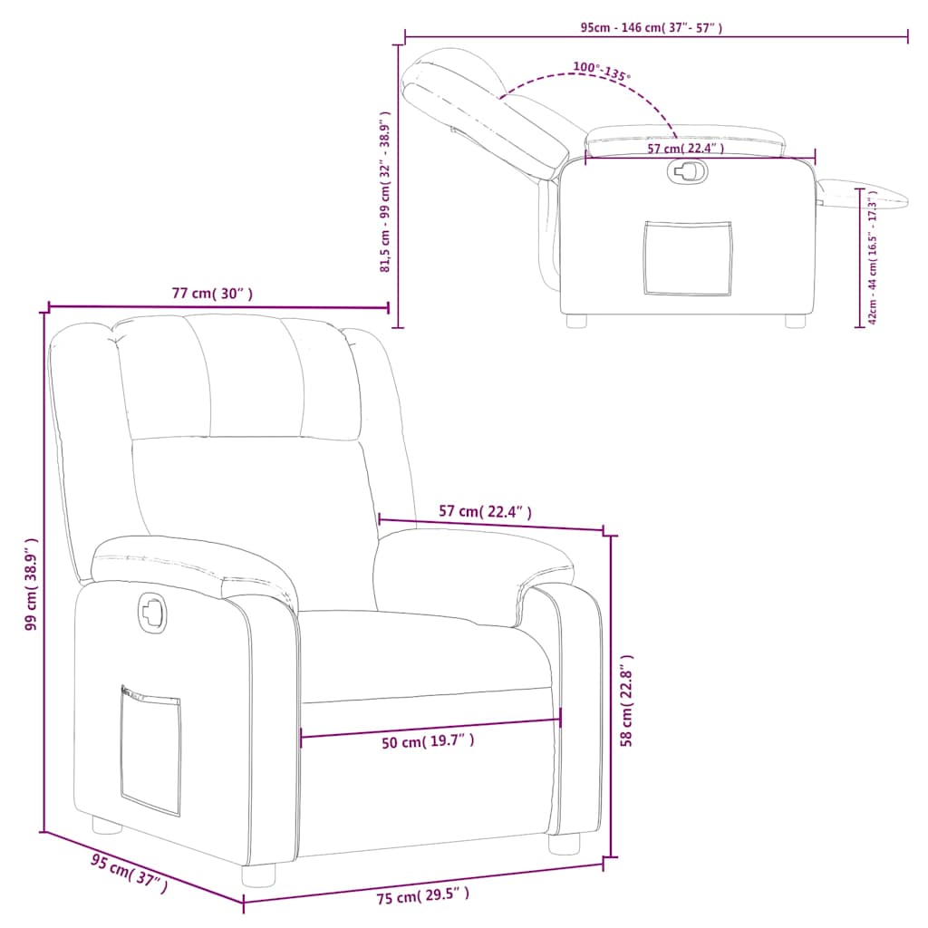 Fauteuil inclinable Cappuccino Similicuir - XIOS