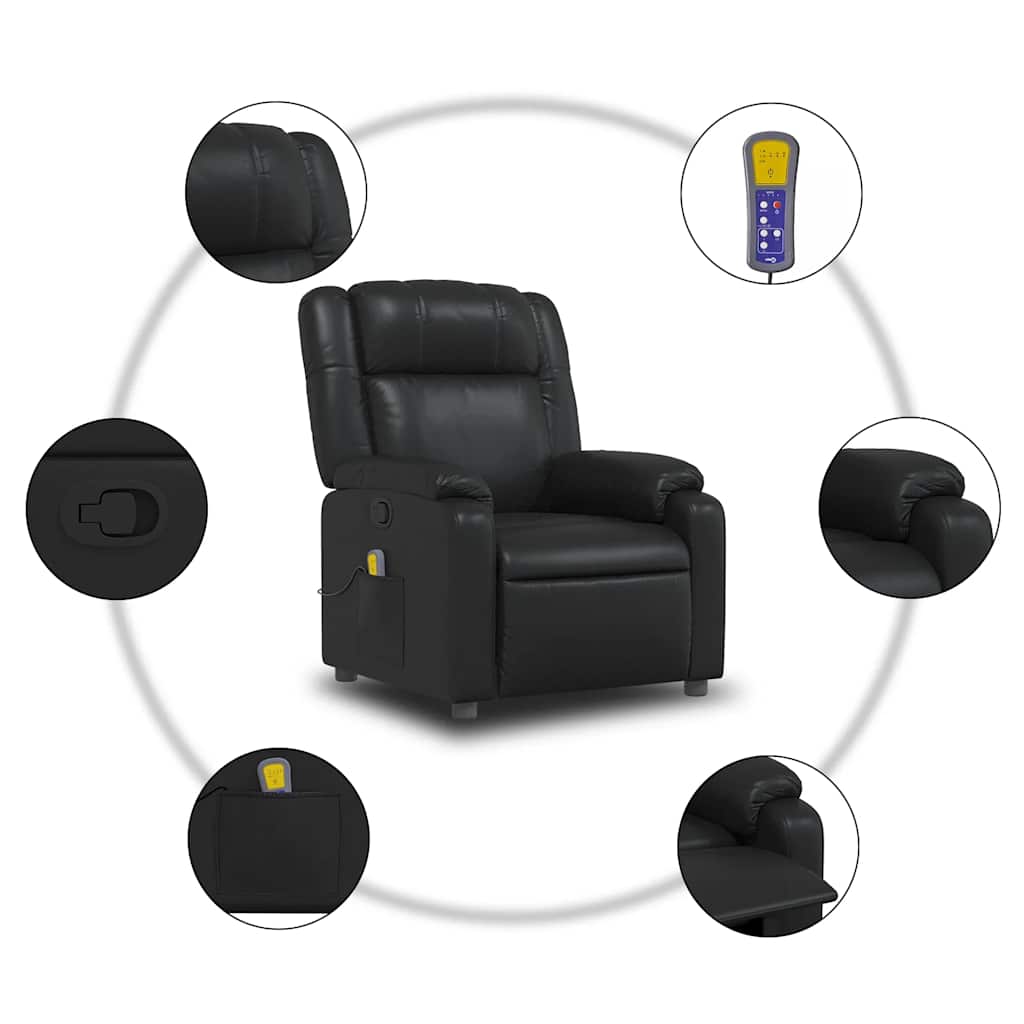 Fauteuil de massage inclinable Noir Similicuir - XIOS