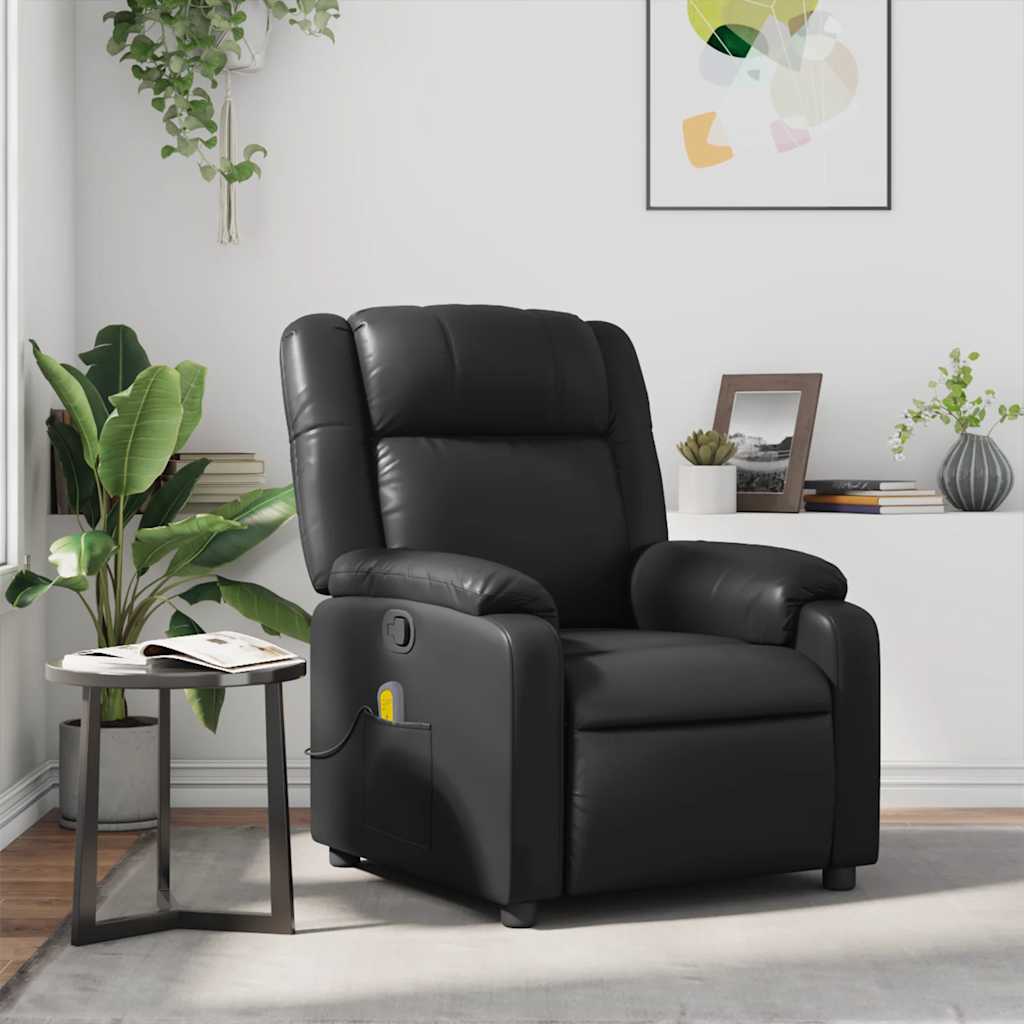 Fauteuil de massage inclinable Noir Similicuir - XIOS