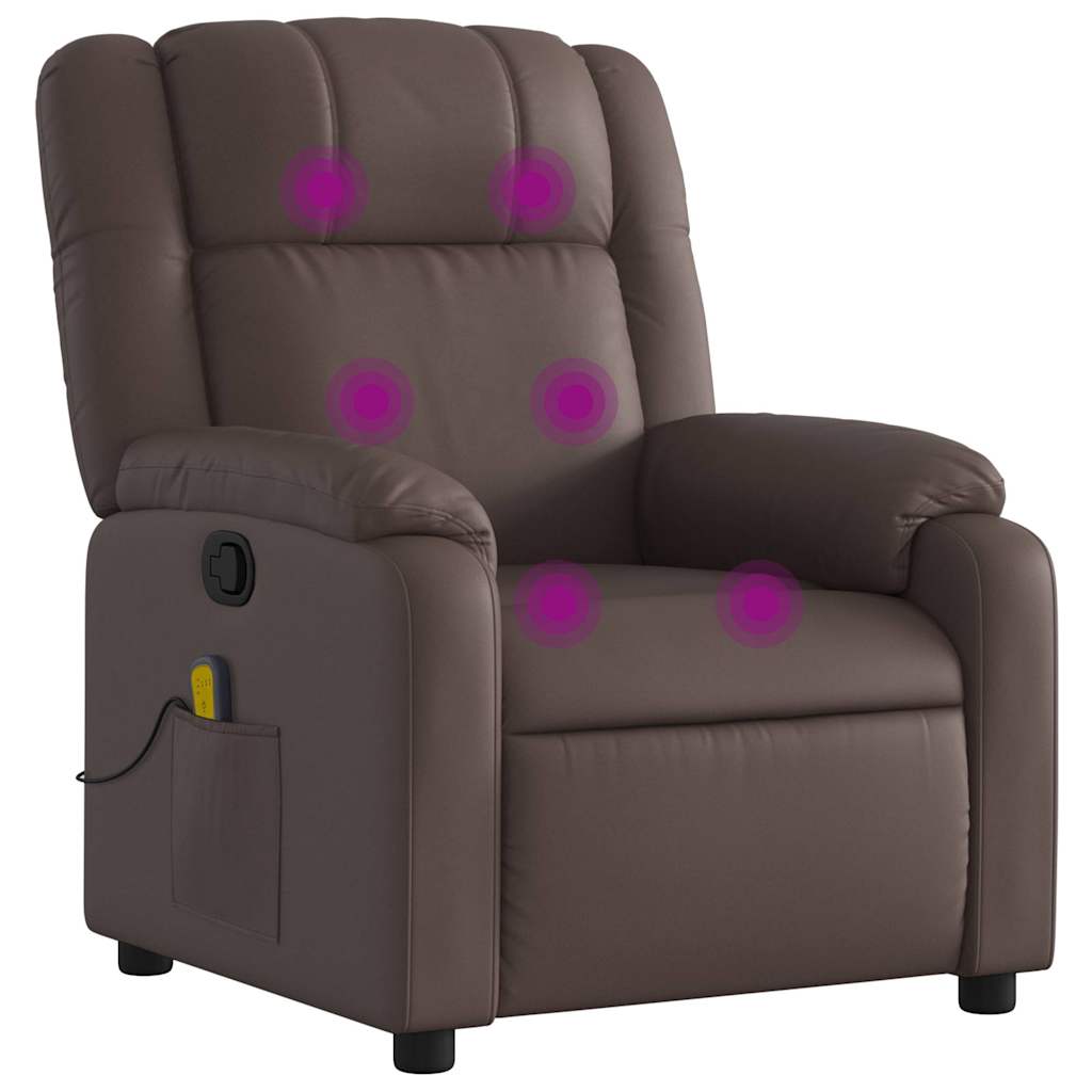 Fauteuil de massage inclinable Marron Similicuir - XIOS