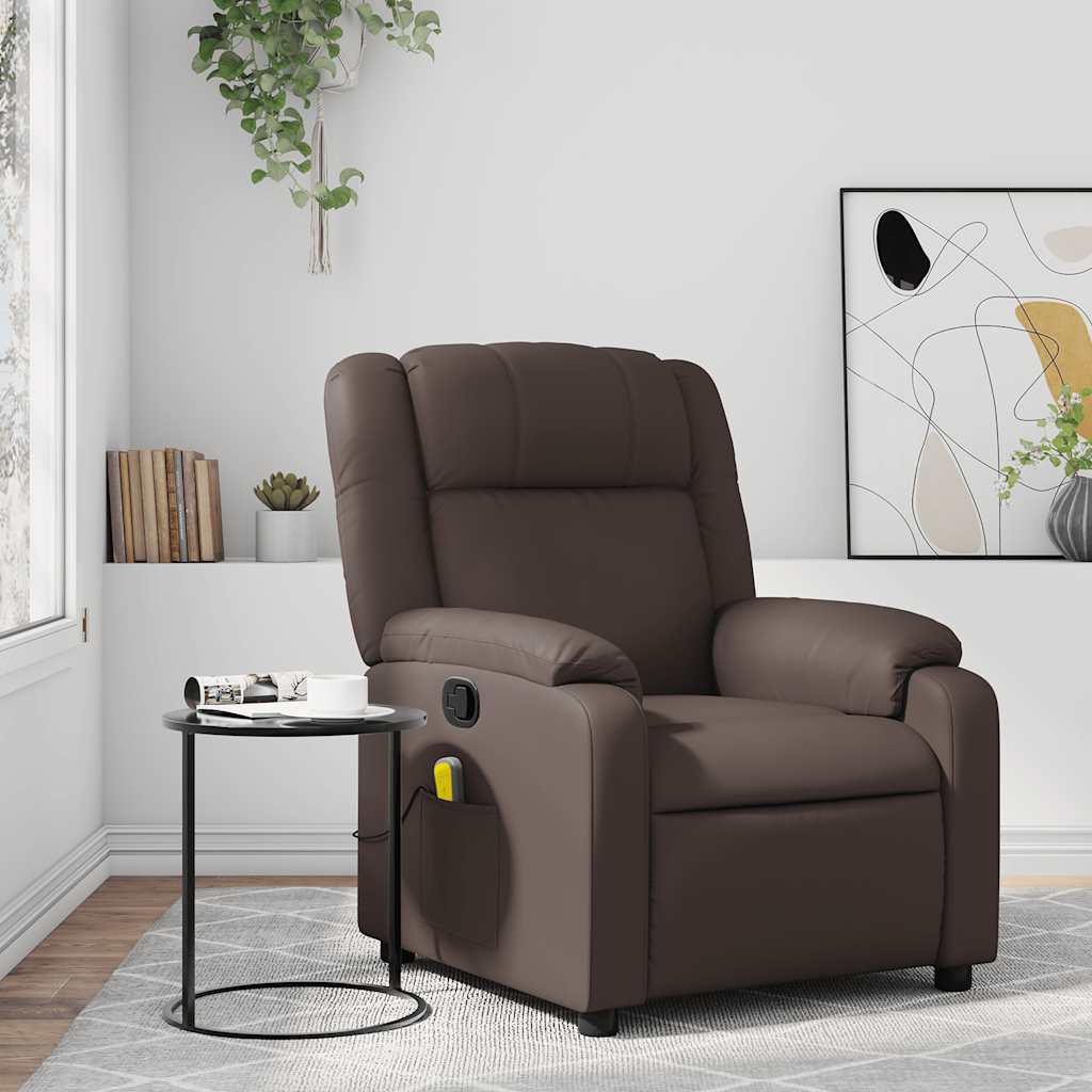 Fauteuil de massage inclinable Marron Similicuir - XIOS