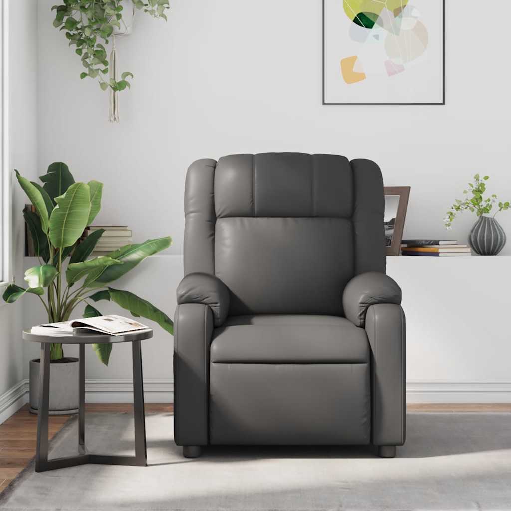Fauteuil de massage inclinable Gris Similicuir - XIOS