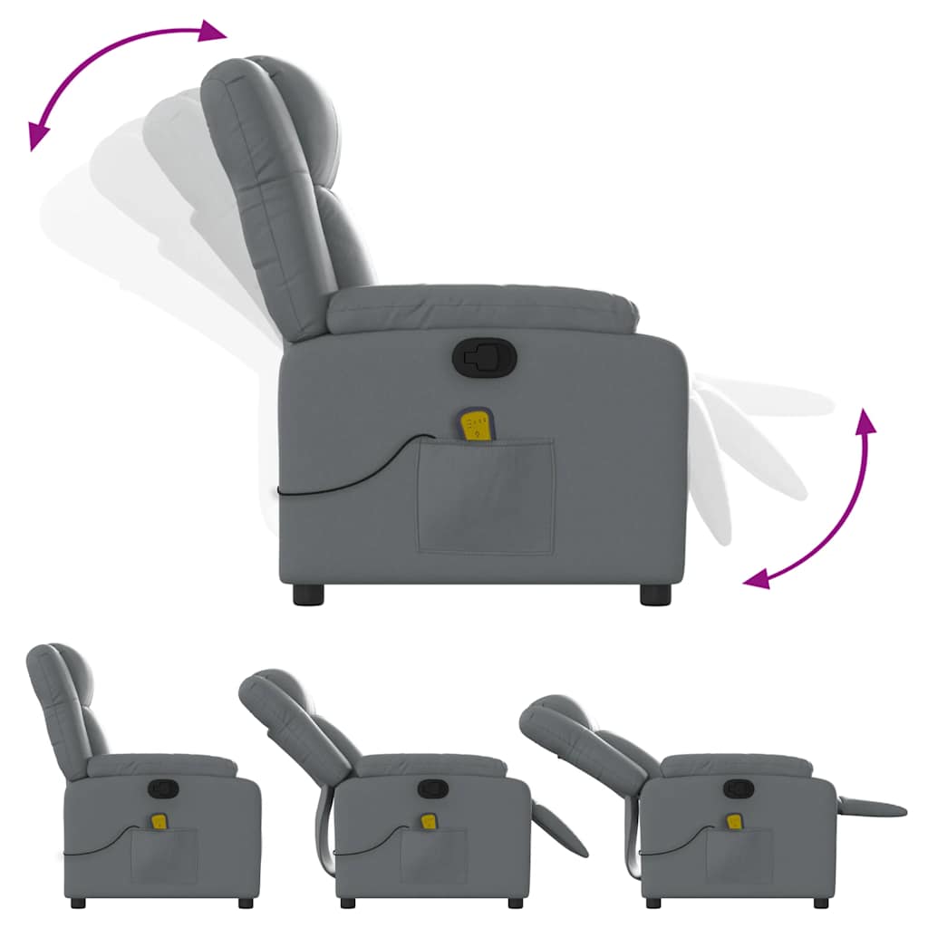 Fauteuil de massage inclinable Gris Similicuir - XIOS