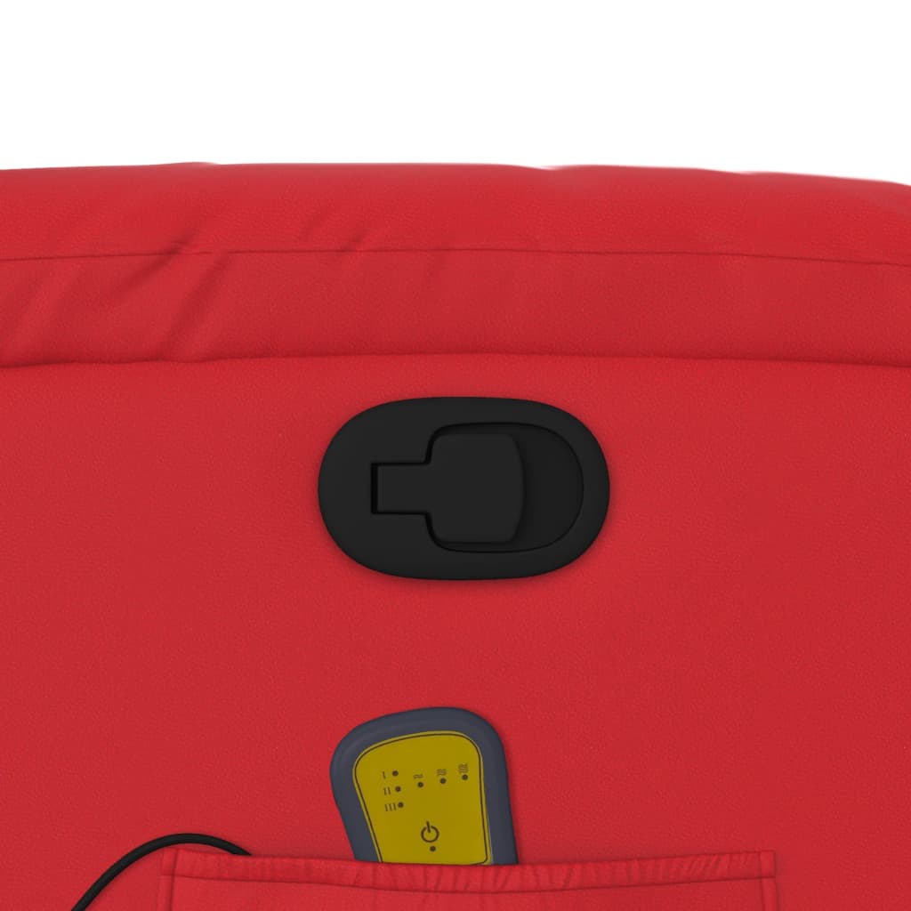 Fauteuil de massage inclinable rouge similicuir