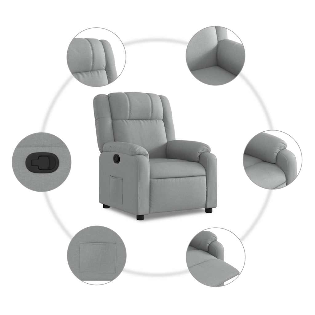 Fauteuil inclinable Gris clair Tissu - XIOS