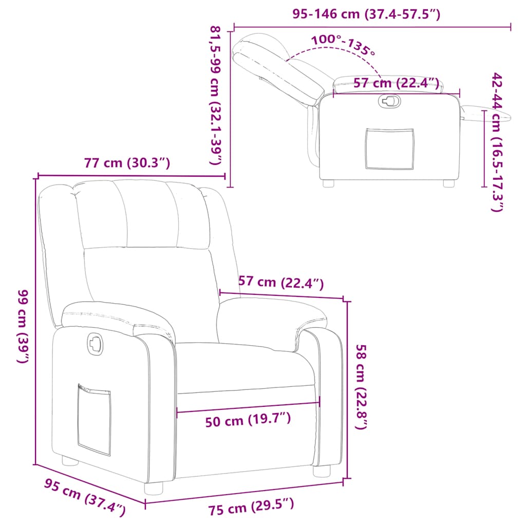Fauteuil inclinable Marron Tissu - XIOS