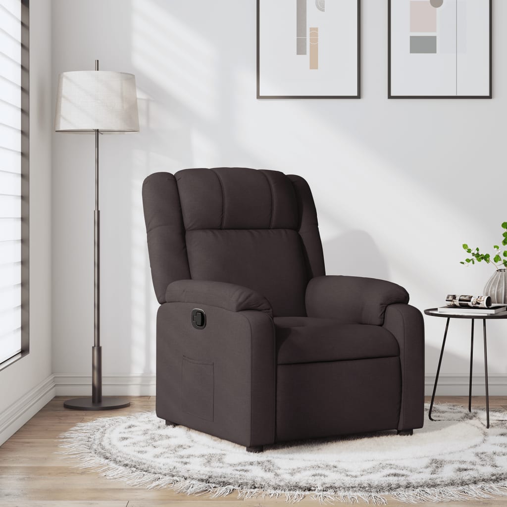 Fauteuil inclinable Marron foncé Tissu - XIOS