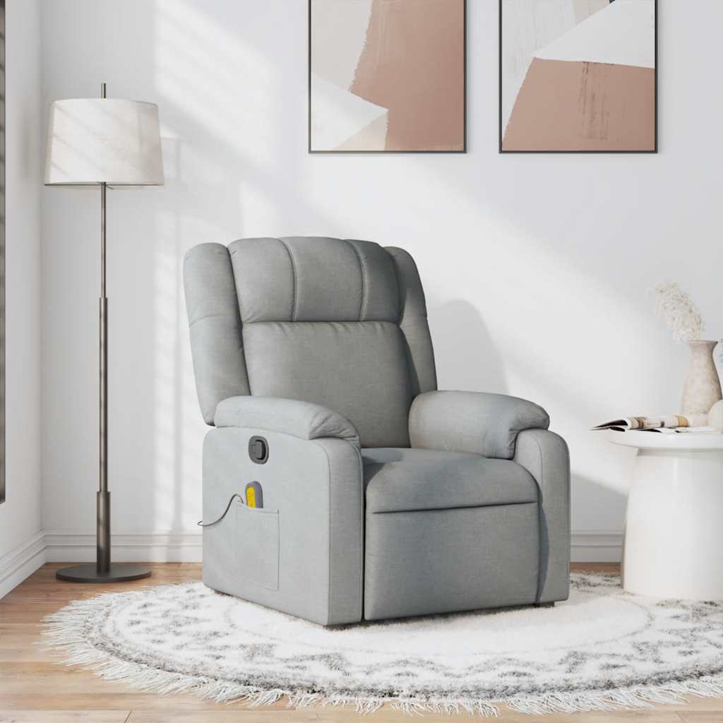 Fauteuil de massage inclinable Gris clair Tissu - XIOS