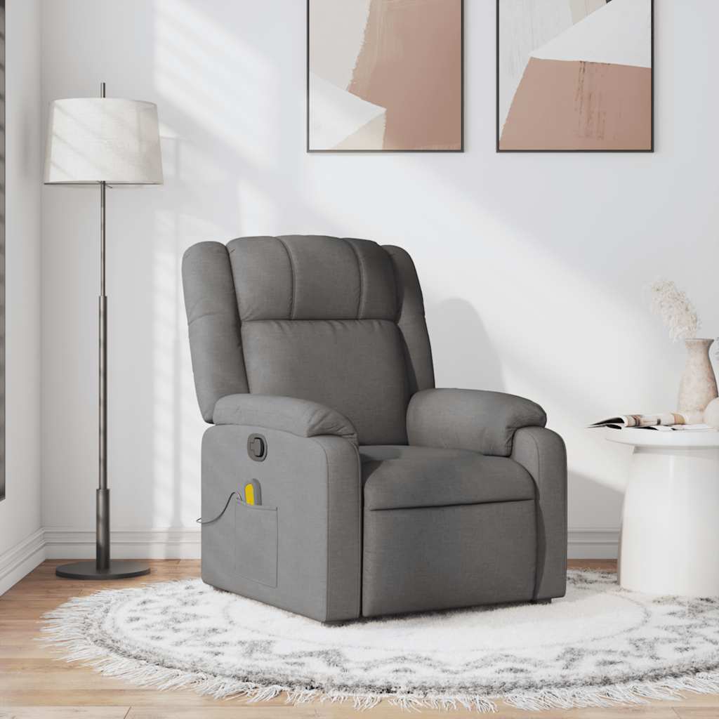 Fauteuil de massage inclinable Gris foncé Tissu - XIOS