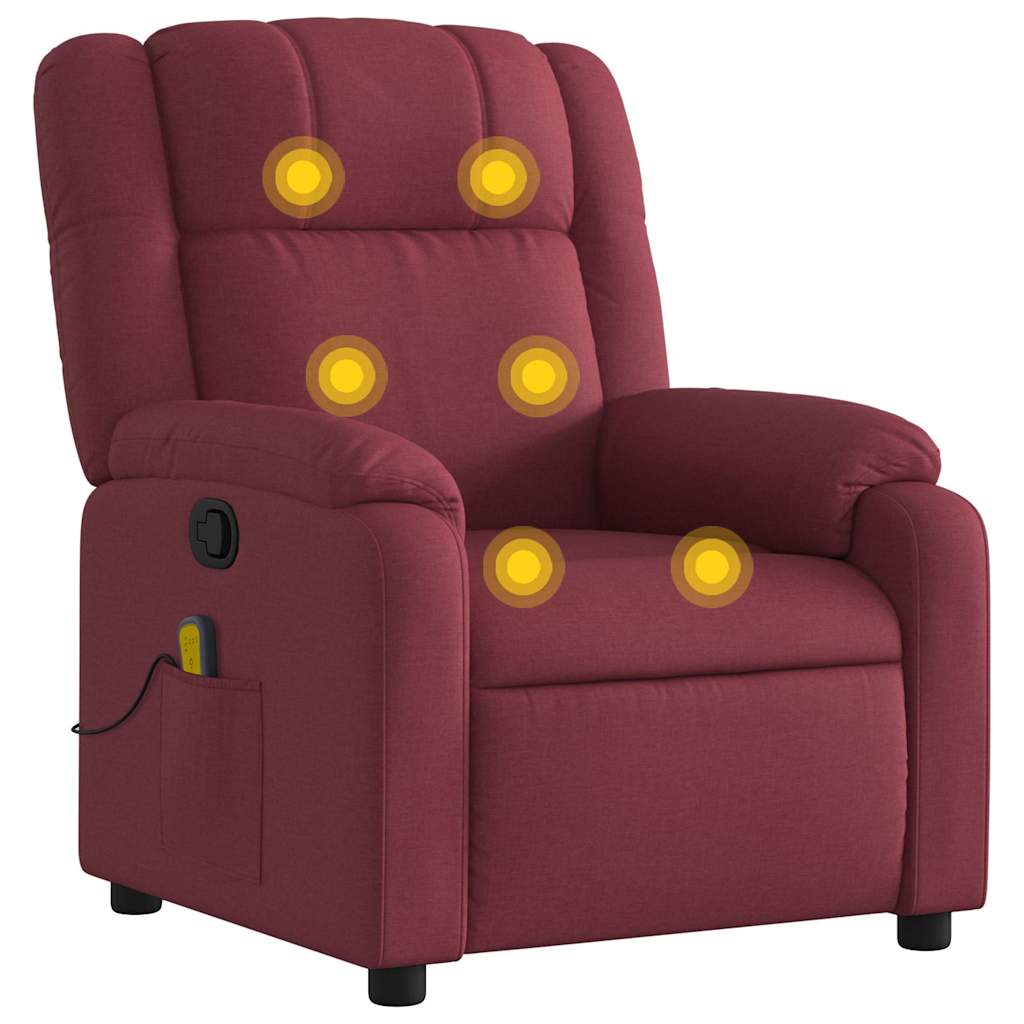 Fauteuil de massage inclinable Rouge bordeaux Tissu - XIOS