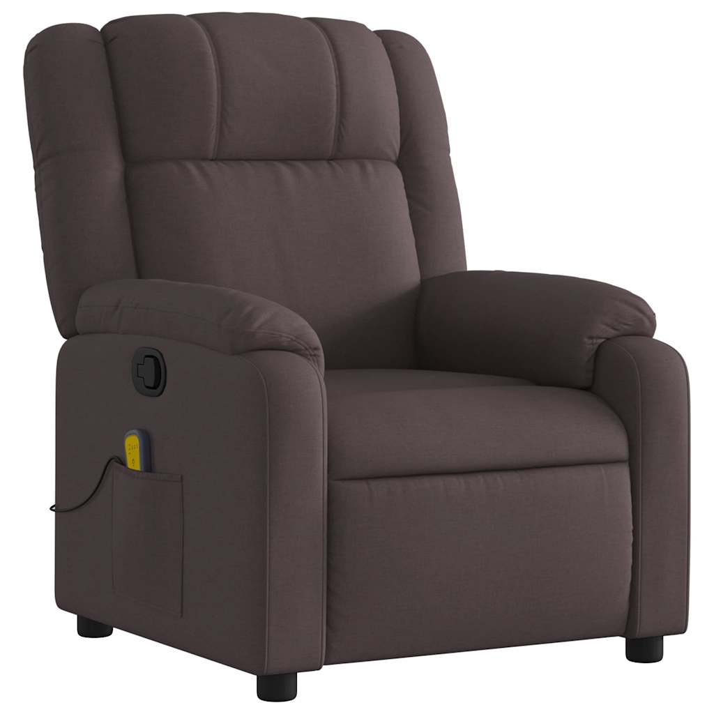 Fauteuil de massage inclinable Marron foncé Tissu - XIOS
