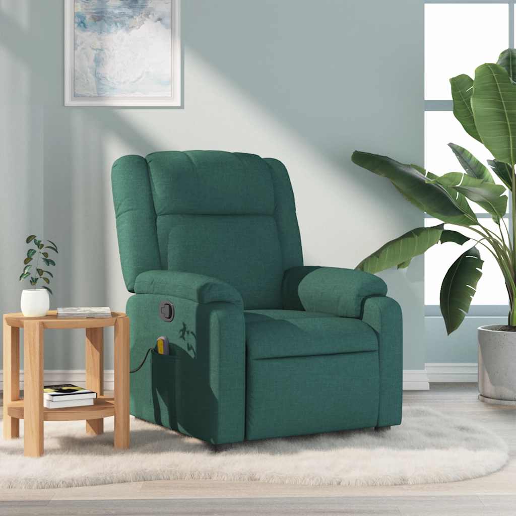 Fauteuil de massage inclinable Vert foncé Tissu - XIOS