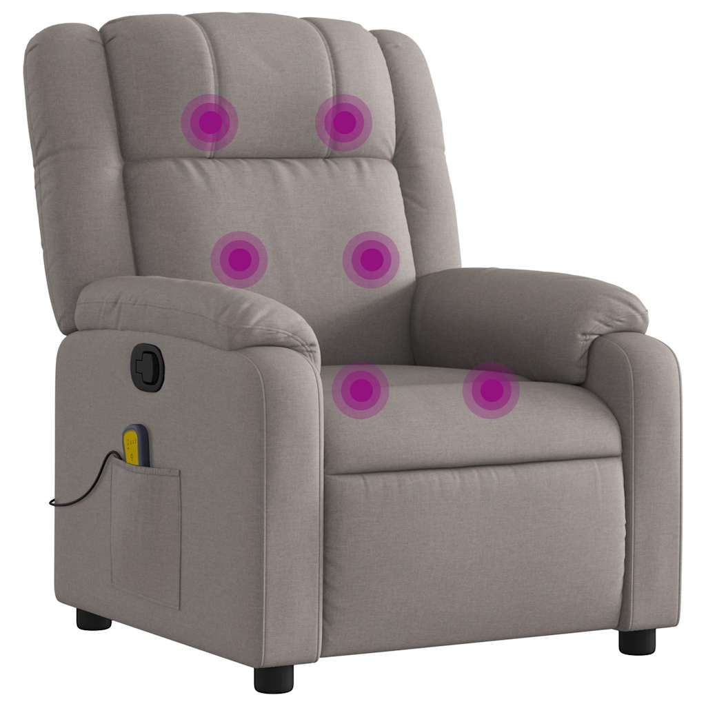 Fauteuil de massage inclinable Taupe Tissu - XIOS