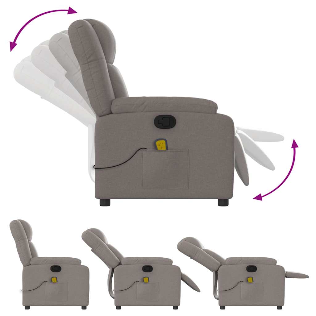Fauteuil de massage inclinable Taupe Tissu - XIOS