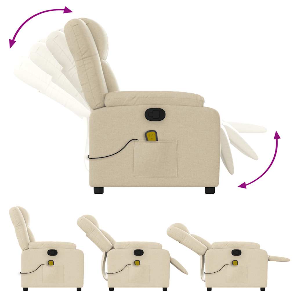 Fauteuil de massage inclinable Crème Tissu - XIOS