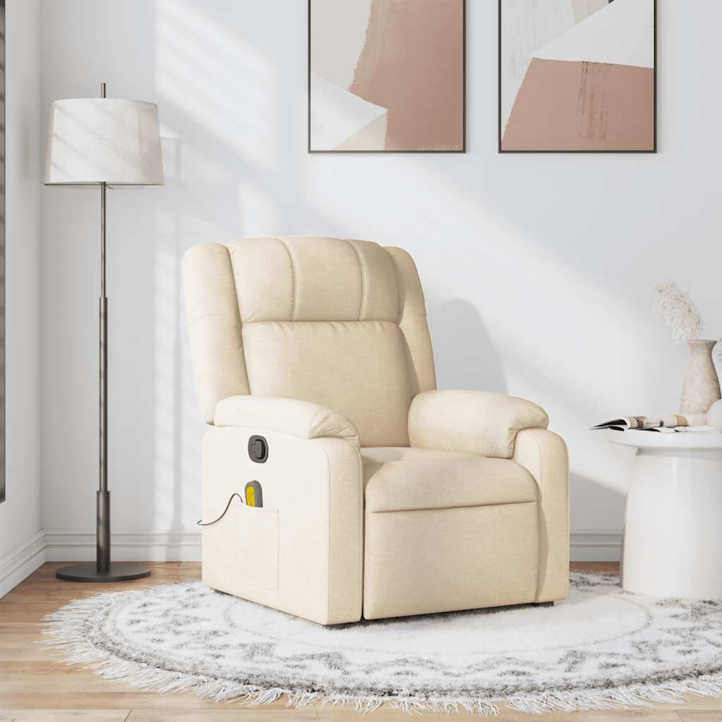 Fauteuil de massage inclinable Crème Tissu - XIOS