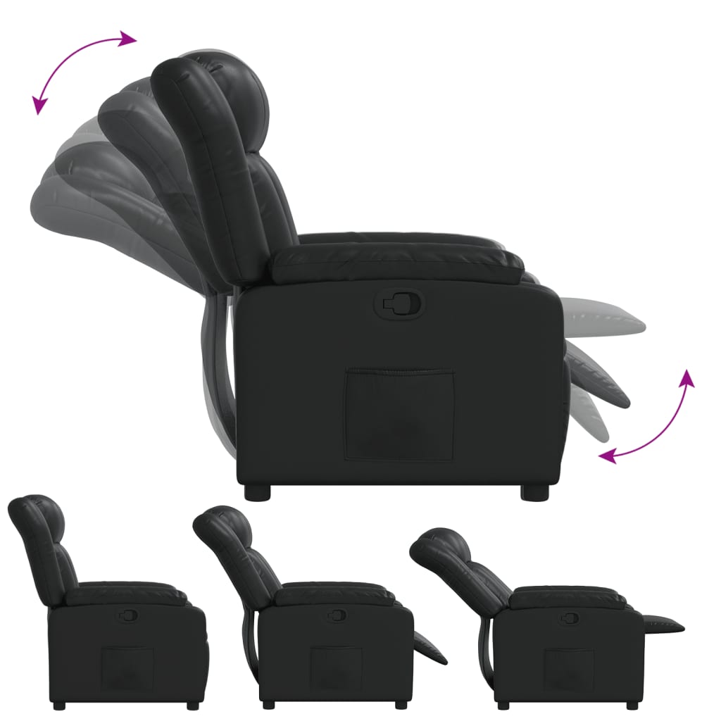 Fauteuil inclinable Noir Similicuir