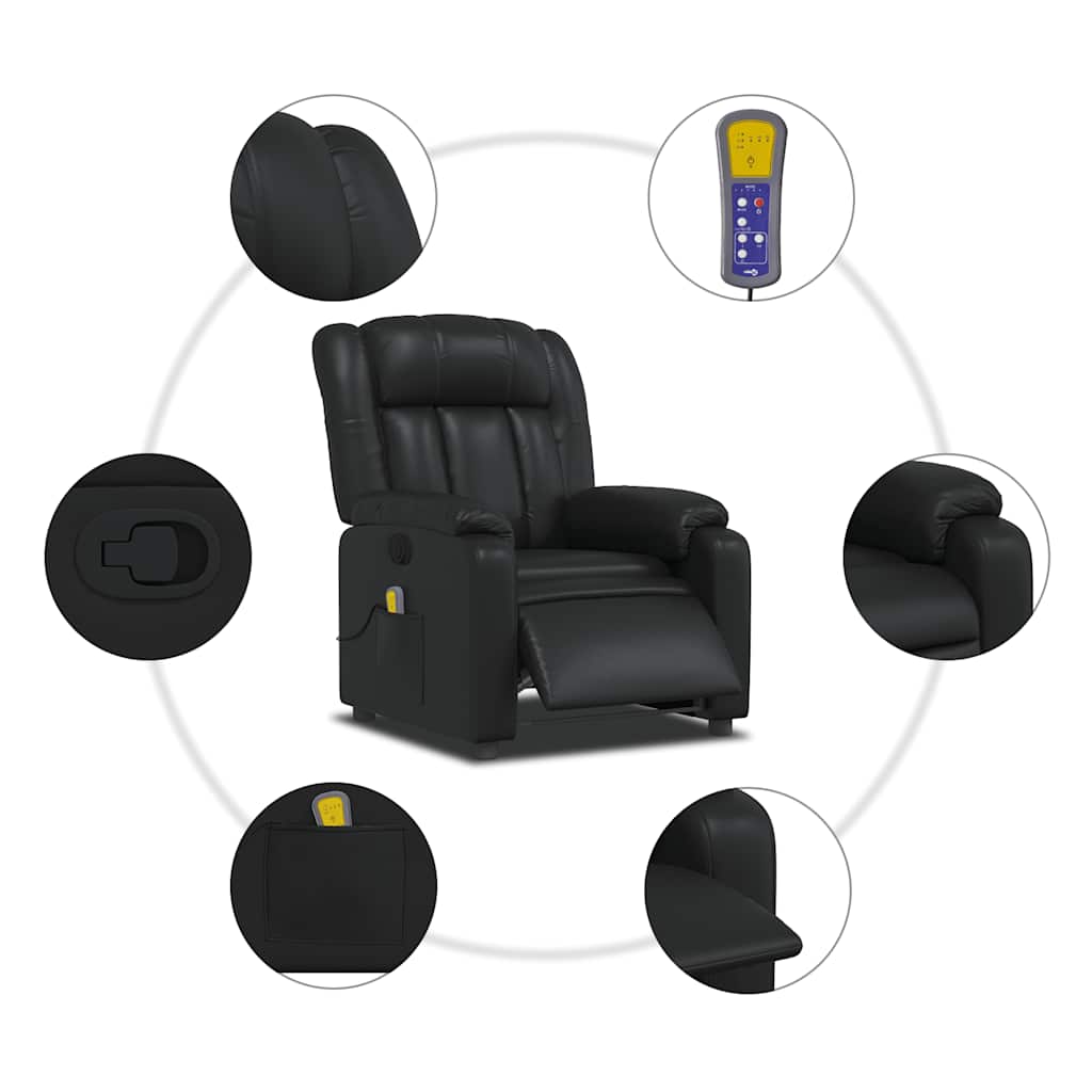 Fauteuil de massage inclinable Noir Similicuir - XIOS