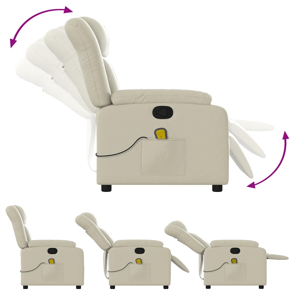 Fauteuil inclinable de massage Crème Similicuir - XIOS