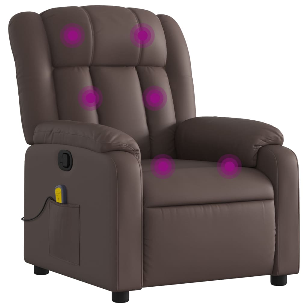 Fauteuil de massage inclinable Marron Similicuir - XIOS