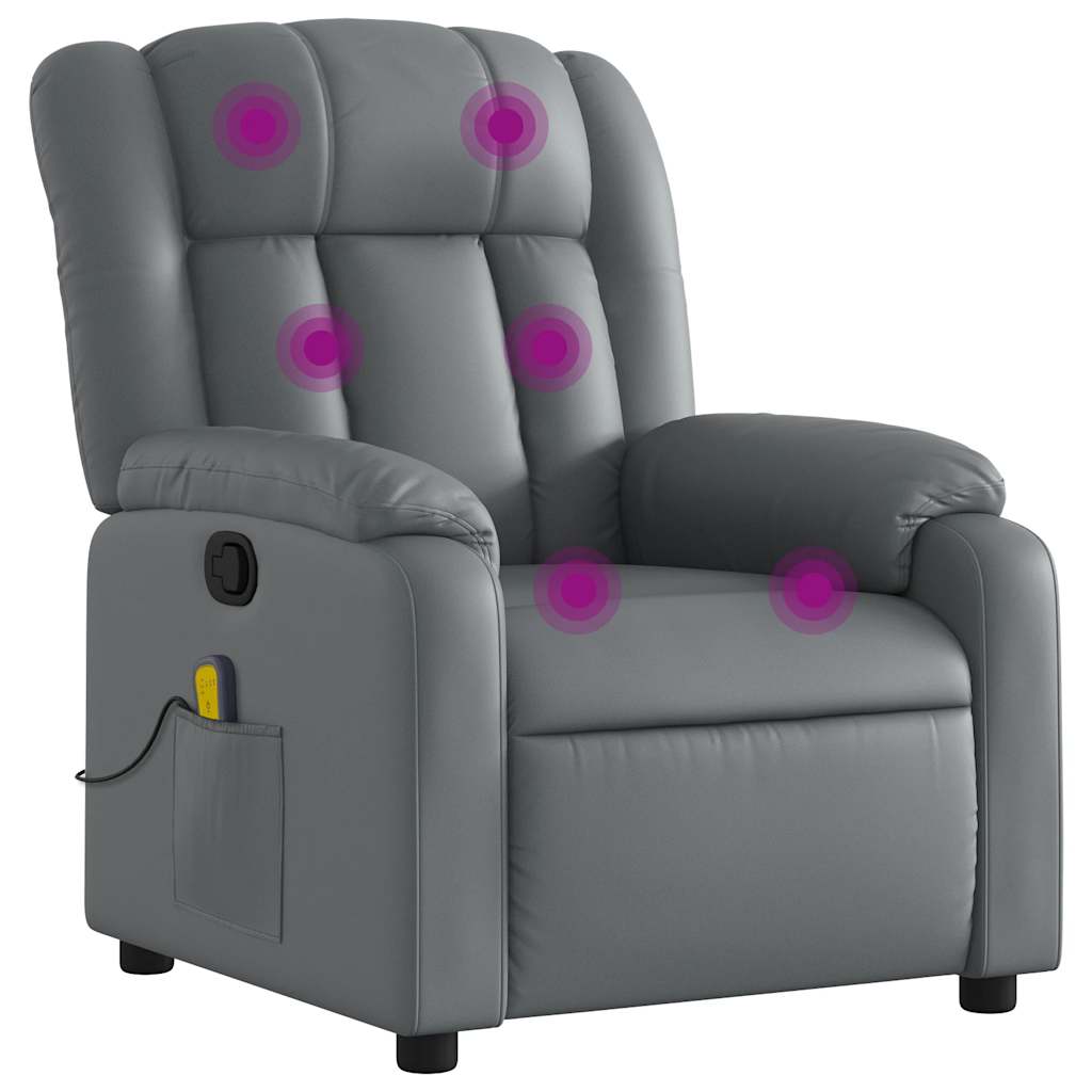 Fauteuil de massage inclinable Gris Similicuir - XIOS